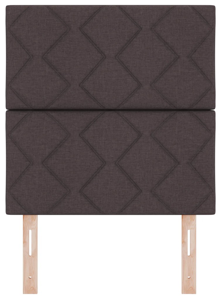 Cabeceira vidaXL Design de Blocos de Diamante Castanho 80 cm Tecido, C