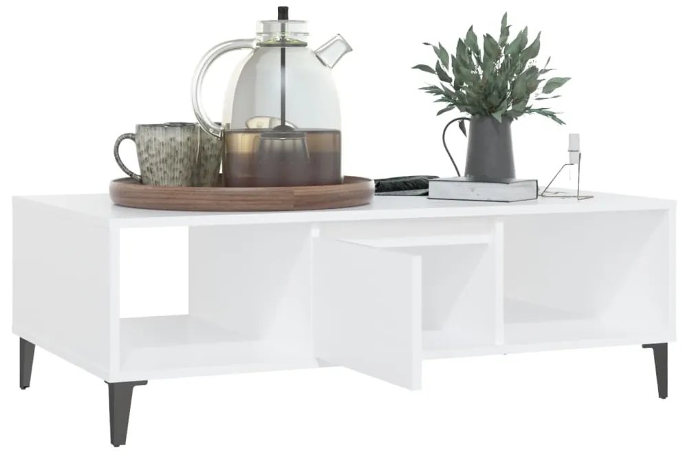 Mesa de centro 103,5x60x35 cm contraplacado branco