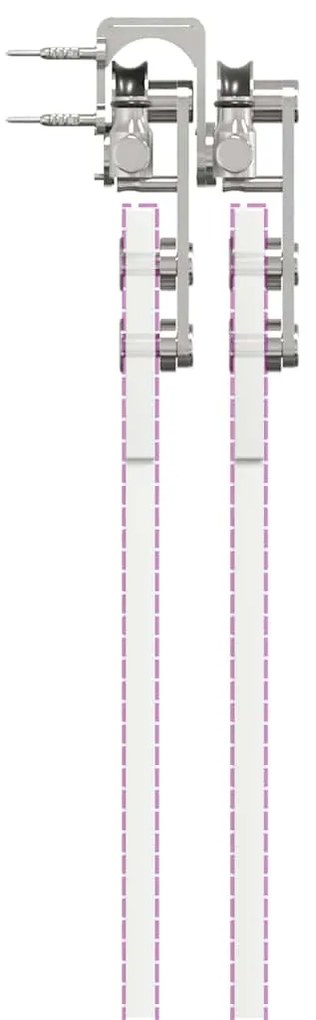Kit ferragens p/ porta deslizante 366cm aço inoxidável prateado