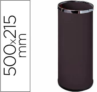 Porta Guarda-chuvas Sie Metálico com Aros Cromados com Forma Redeonda 500 X 215 mm Preto
