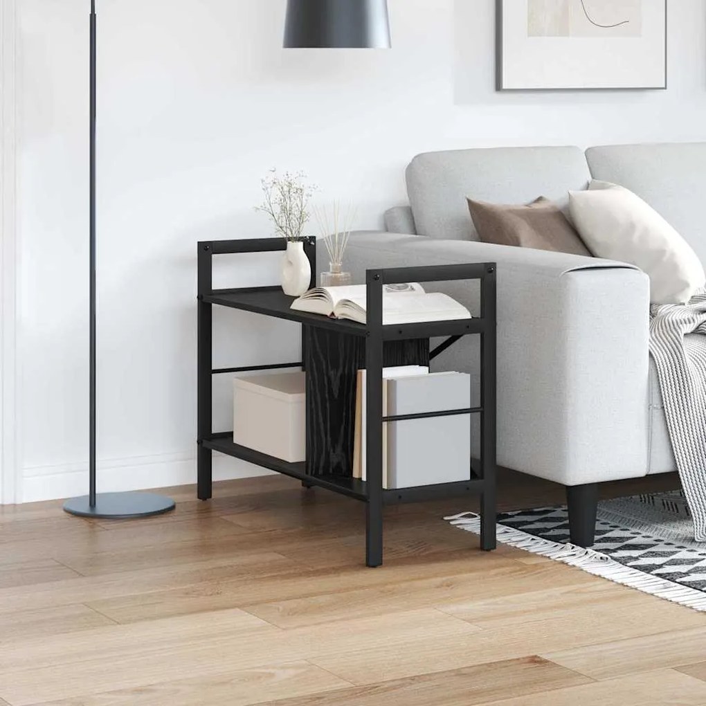 vidaXL Estante Carvalho Preto 75 x 30 x 58,5 cm Madeira processada