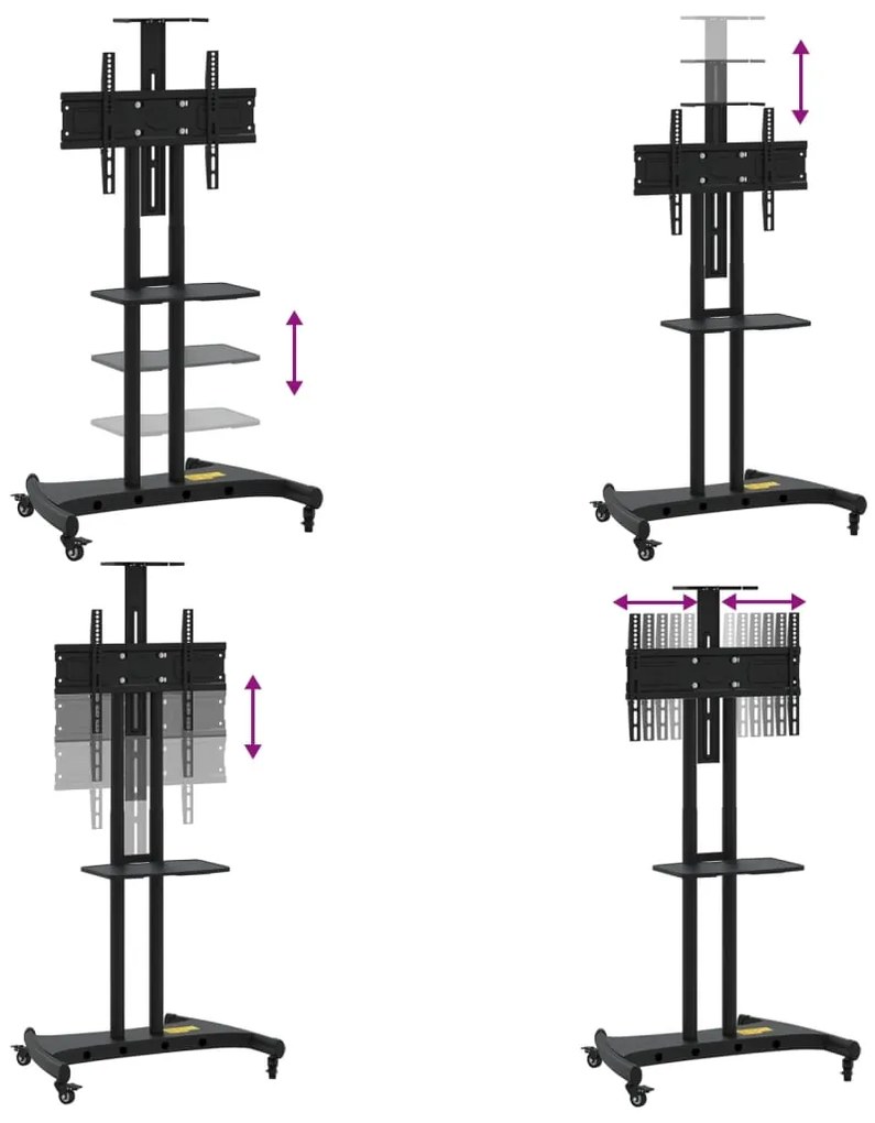 Suporte de TV c/ rodas ecrãs de 32-70" Max VESA 600x400mm 60kg