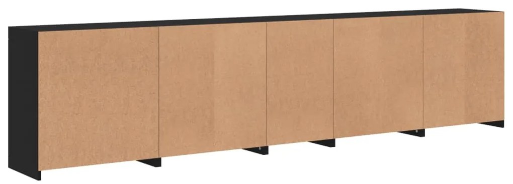 Aparador com luzes LED 283x37x67 cm preto