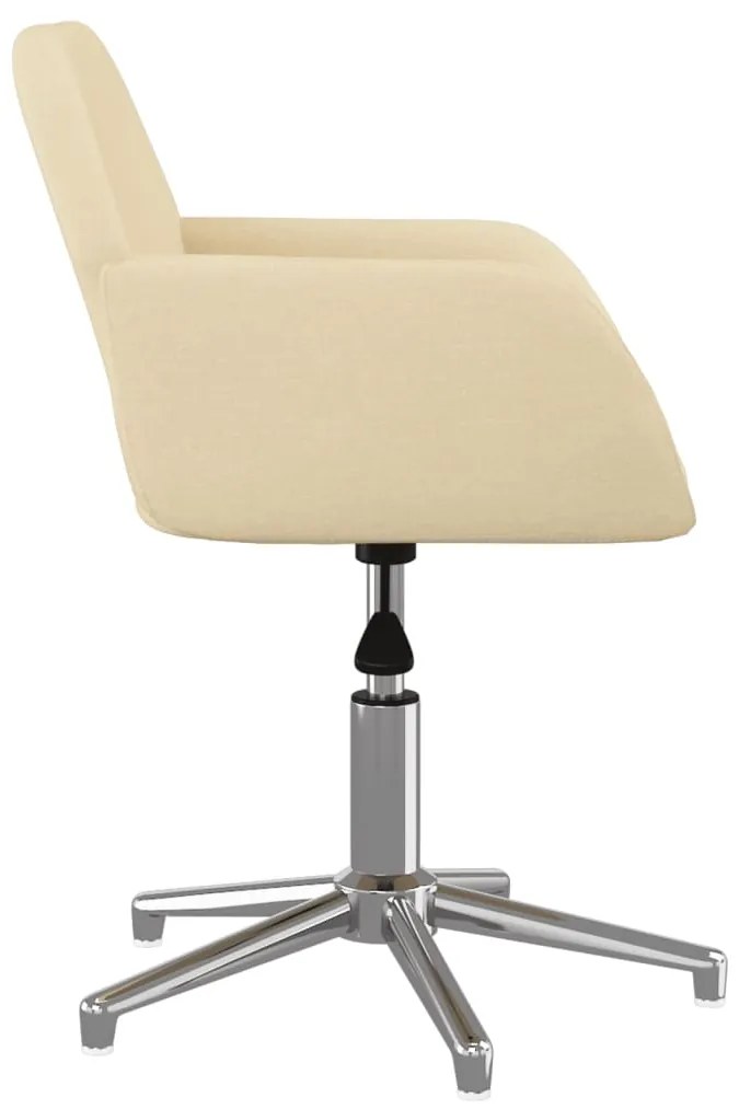 Cadeiras de jantar giratórias 2 pcs tecido cor creme