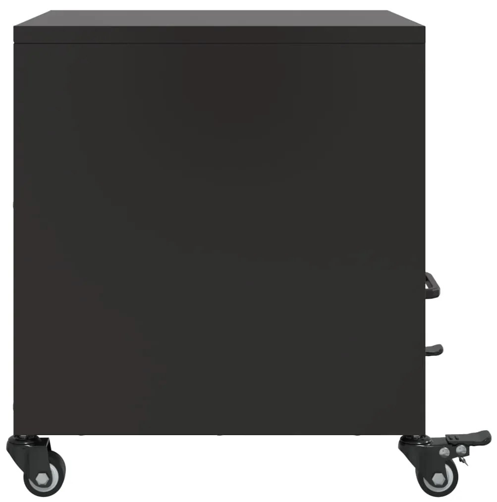 Mesas de cabeceira 2 pcs 36x39x43,5 cm aço preto