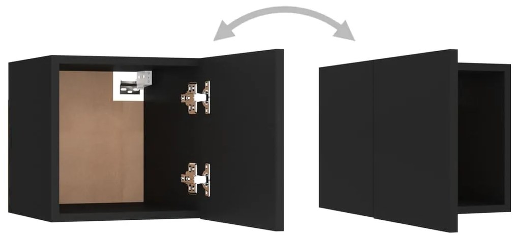 5 pcs conjunto de móveis de TV derivados de madeira preto