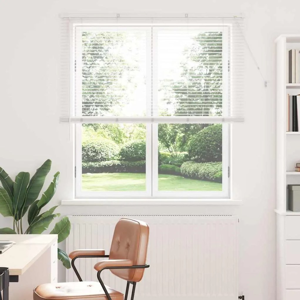 vidaXL Persiana de Janela com cortinas Outros Manual Branco 125 x 175 cm Alumínio