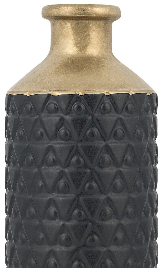 Vaso de cerâmica grés preta 39 cm ARSIN Beliani