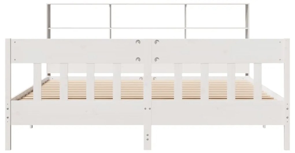 Cama sem colchão 180x200 cm madeira de pinho maciça branco