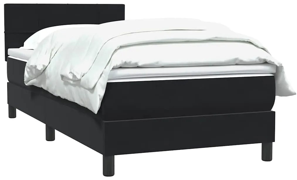 Cama box spring com colchão 90x210 cm veludo preto