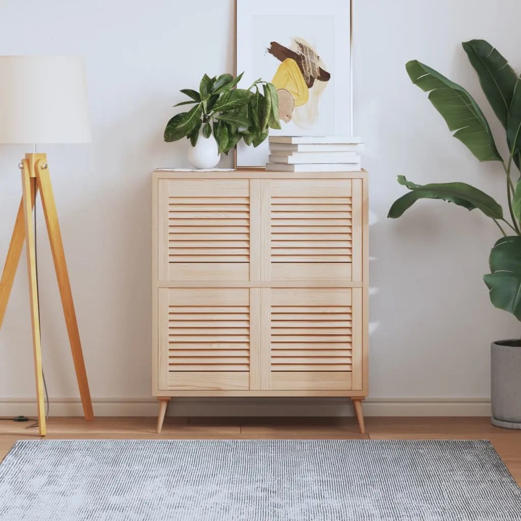 vidaXL Portas de armário 4 pcs com design de persiana pinho maciço