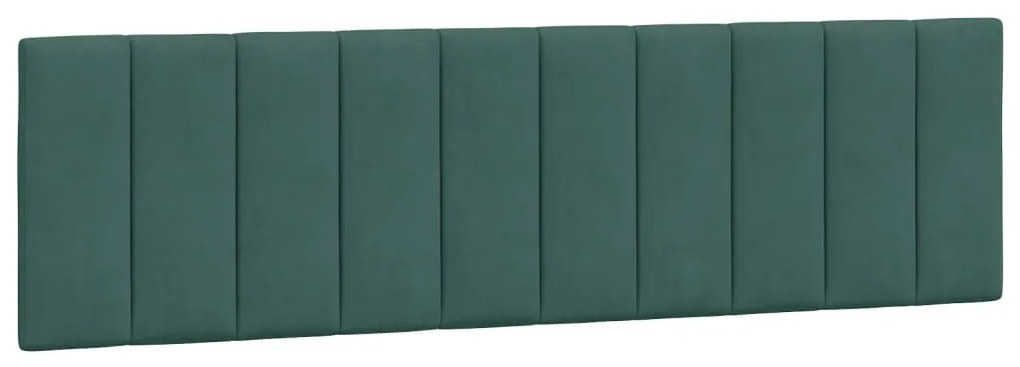 Estrutura de cama c/ luzes LED 180x200 cm veludo verde-escuro