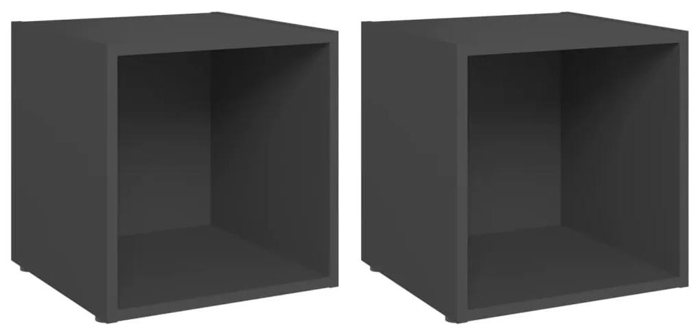 Conjunto de 2 Mesas de Apoio Tones - Cinzento - Design Moderno
