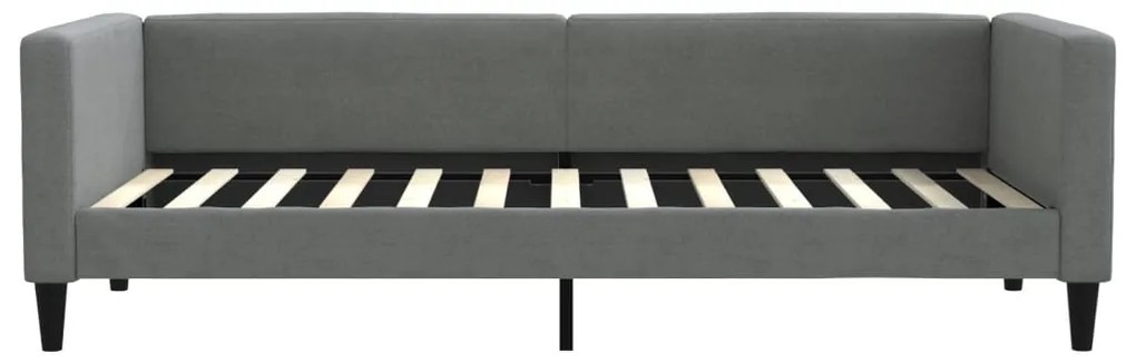 Sofá-cama com colchão 90x200 cm tecido cinzento-escuro