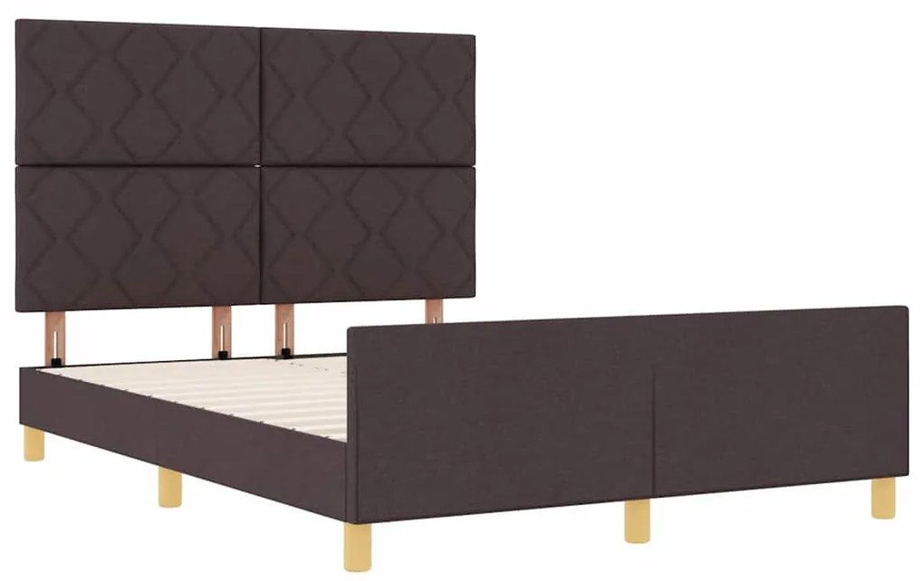 Estrutura de Cama vidaXL Castanho Escuro 140x200 cm em Tecido