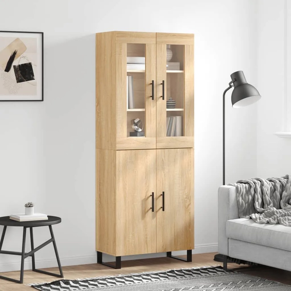 vidaXL Armário alto 69,5x34x180 cm derivados de madeira cor sonoma