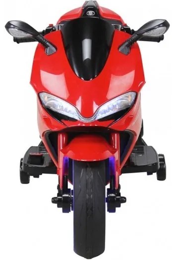 Mota Elétrica infantil Bateria RACE MOTOR, 12v, assento em couro, pneus de borracha EVA Vermelha