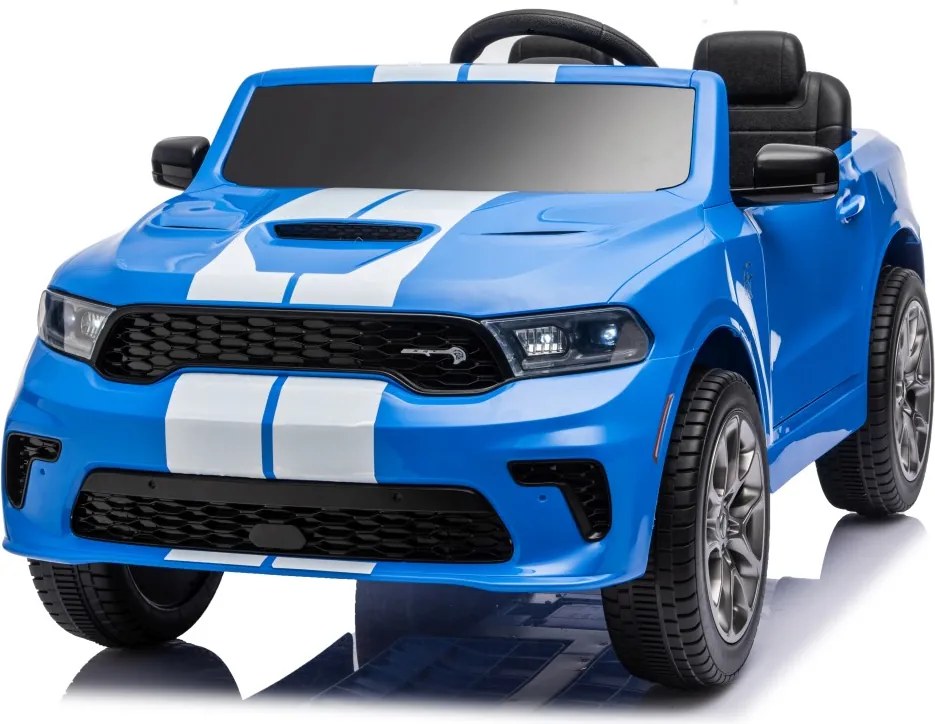 Carro elétrico para Crianças 2 a 5 anos, 12V Dodge Durango Rodas de espuma EVA, assento Couro ecológico e Comando Azul