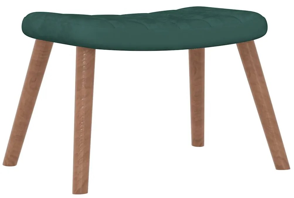 Cadeira de baloiço com banco veludo verde-escuro