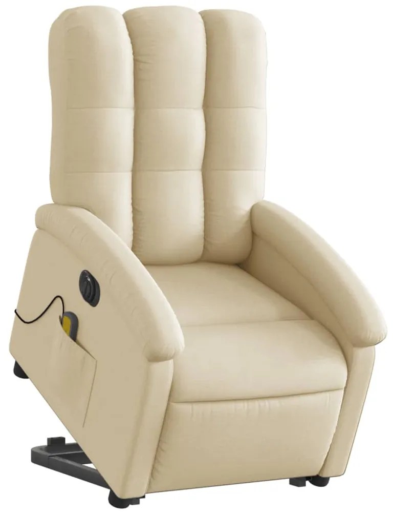 Poltrona elétrica elevatória massagens tecido creme