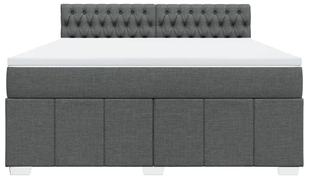 Cama com molas/colchão 180x200 cm tecido cinzento-escuro