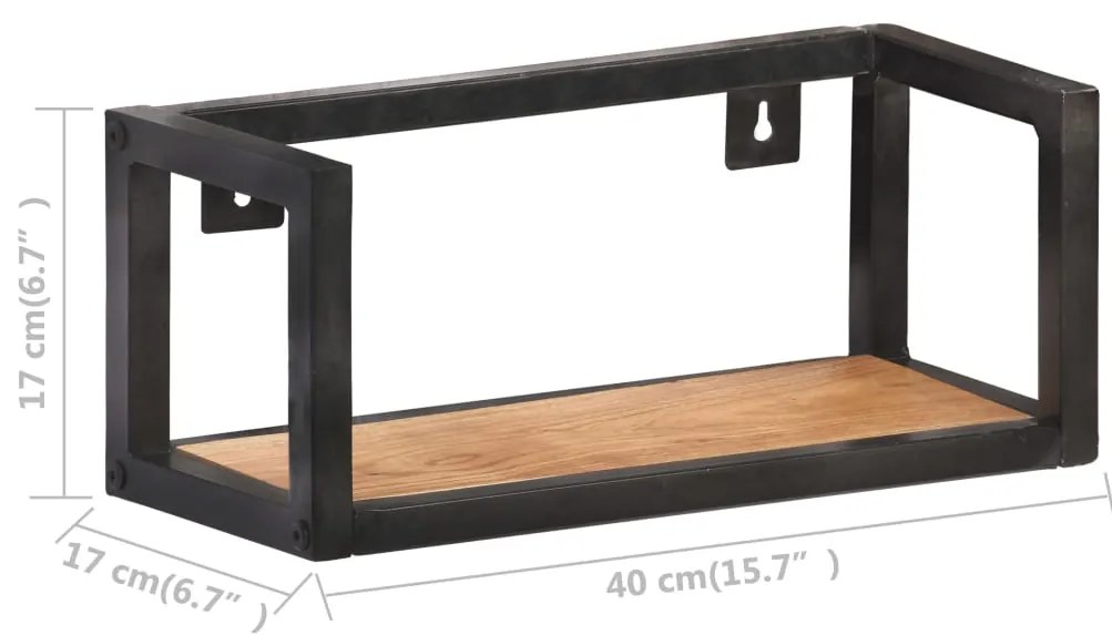 Prateleiras parede 2 pcs 40 cm madeira de acácia maciça