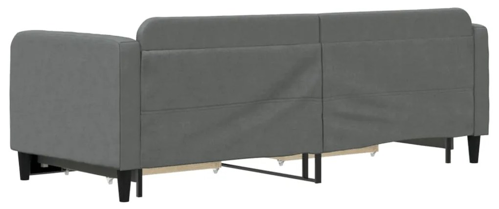 Sofá-cama c/ gavetão e gavetas 80x200 cm tecido cinzento-escuro