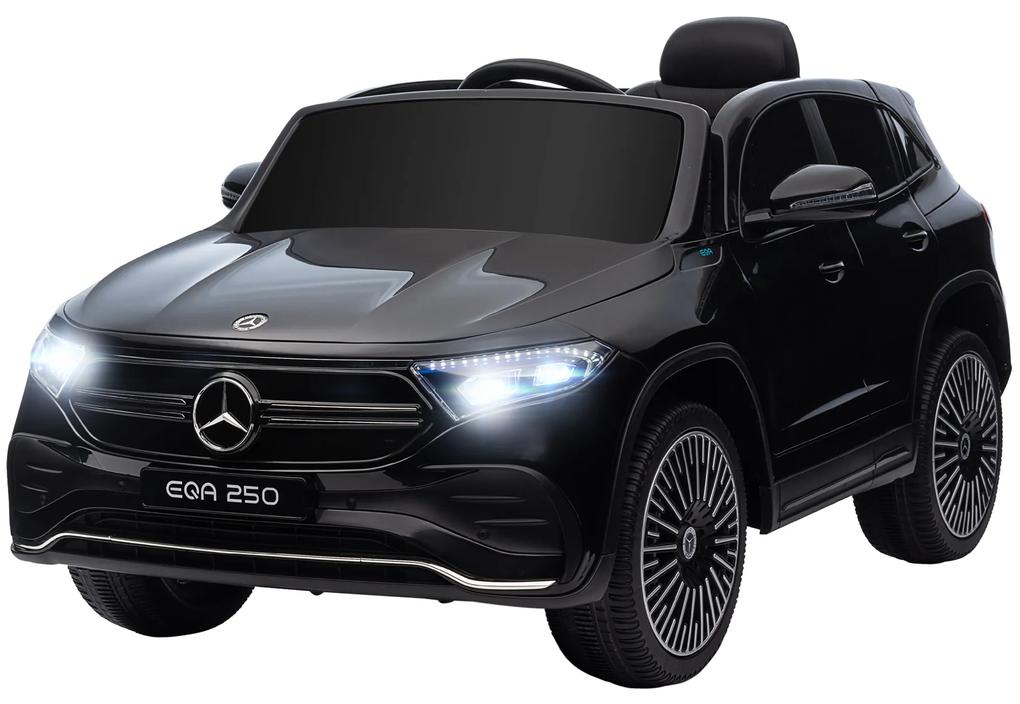 Carro Elétrico para Crianças Mercedes-Benz EQA 12V com Música Buzina Velocidade 3-8 km/h 111,5x69x52,5 cm Preto