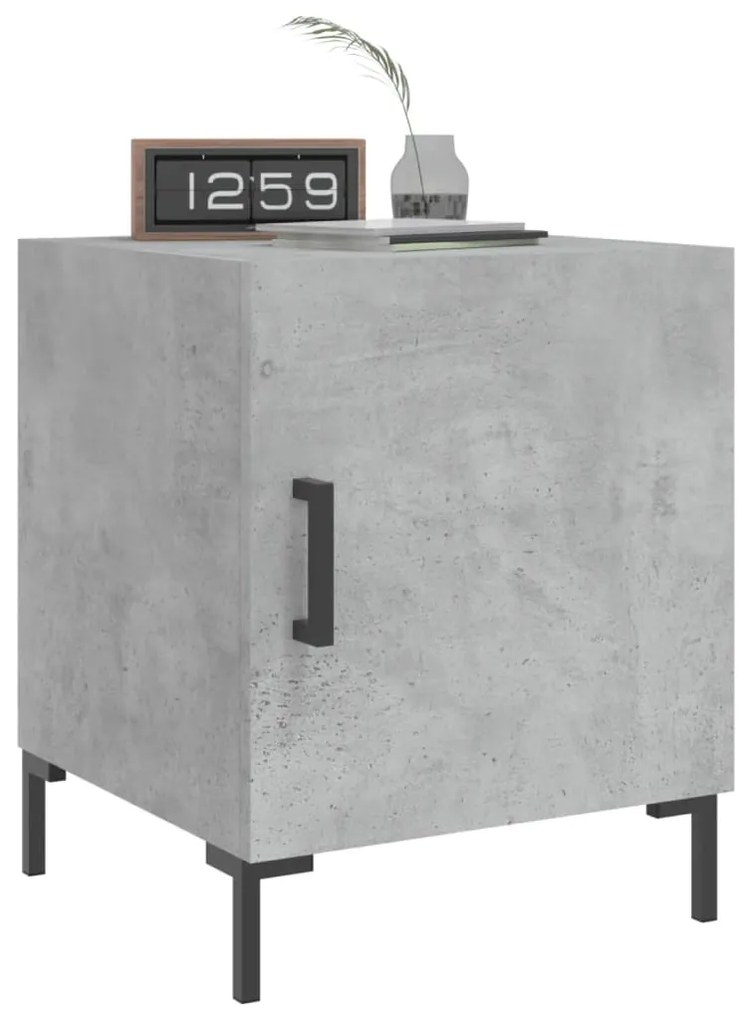 Mesa cabeceira 2pcs 40x40x50 cm derivados madeira cinza cimento