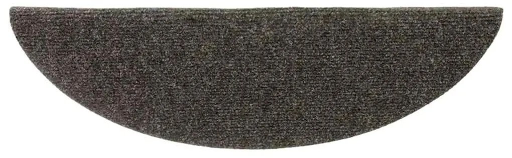 Tapetes de escada autoadesivos 15 peças 56x17x3 cm antracite meia-lua