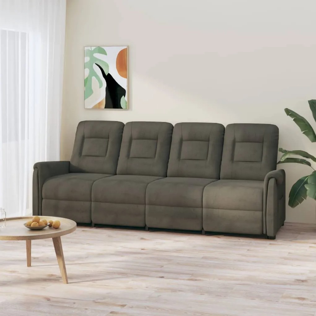vidaXL Poltrona massagens 4 lug. reclinável microfibra cinza-escuro
