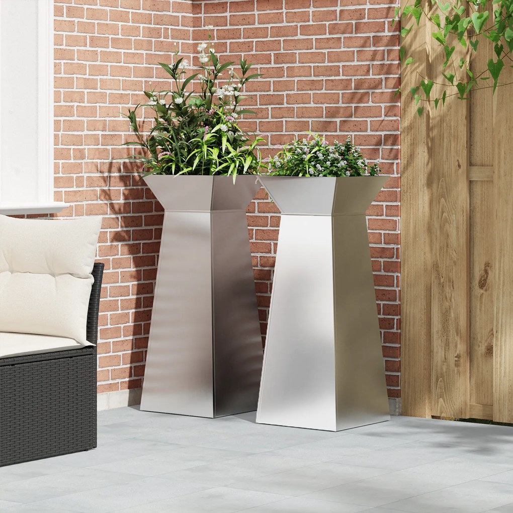 Conjunto de Suporte para Plantas Aço inoxidável 40 x 40 x 101 cm