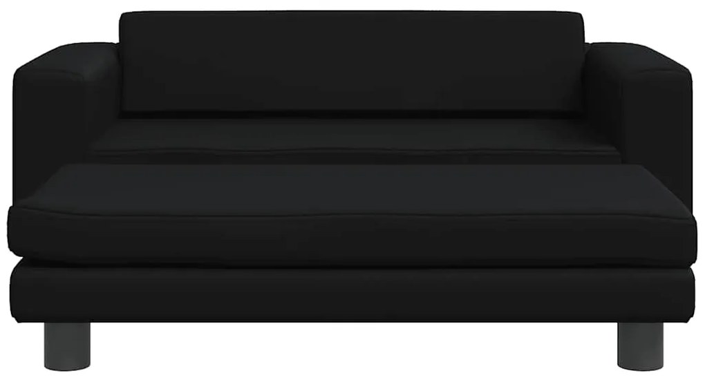 Cama para cães com extensão 100x50x30 cm couro artificial preto