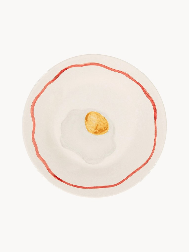 Prato de pequeno-almoço pintado à mão Oeuf