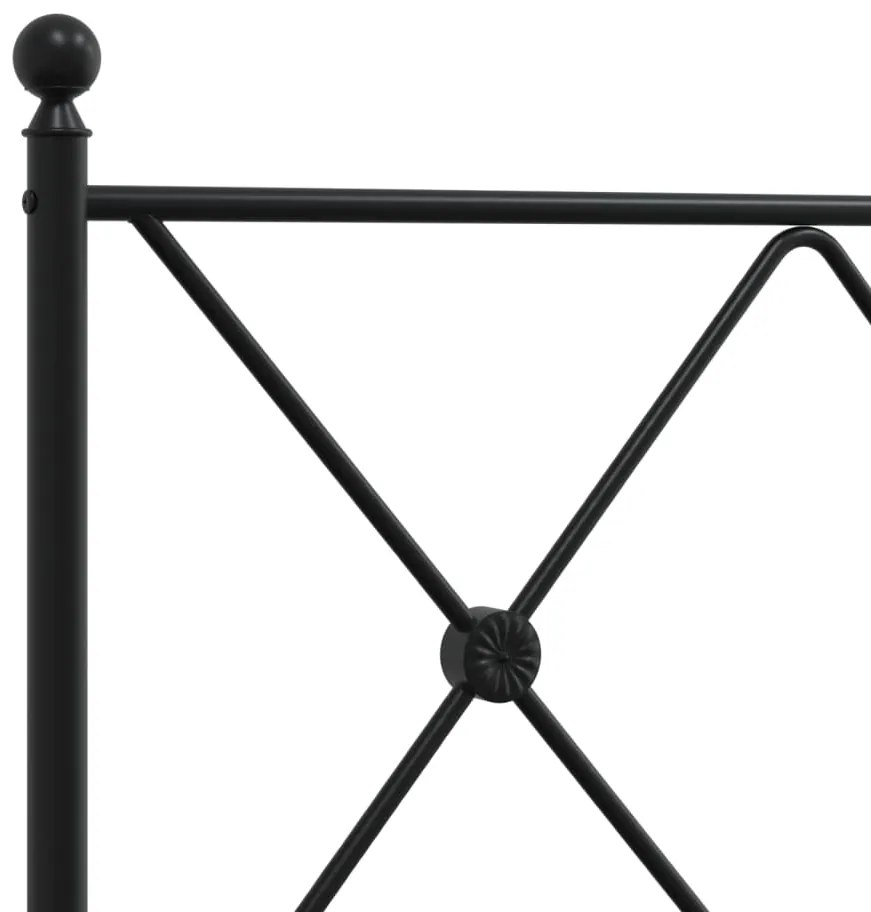 Estrutura de cama com cabeceira e pés 100x200 cm metal preto