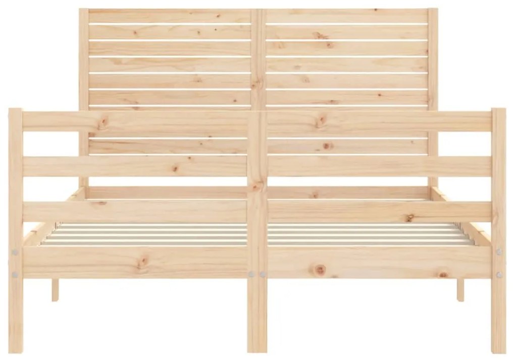 Estrutura de cama com cabeceira 140x200 cm madeira maciça