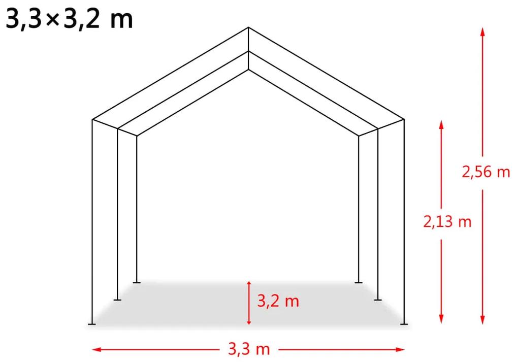 Tenda para gado removível PVC 550 g/m² 3,3x3,2 m verde escuro