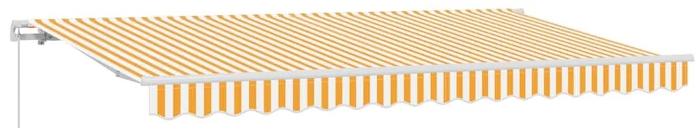Toldo Retrátil Manual Amarelo e Branco