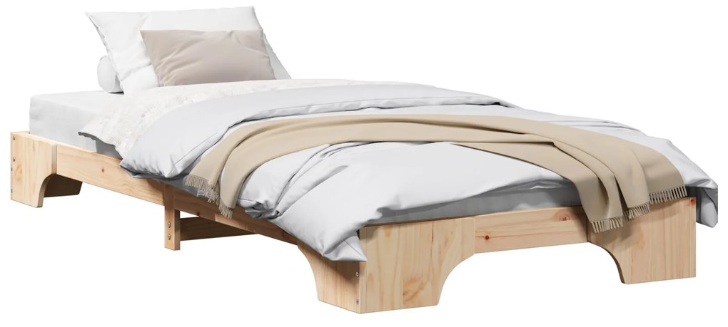 Estrutura de Cama Natural Madeira de Pinho 90 x 200 cm Durável