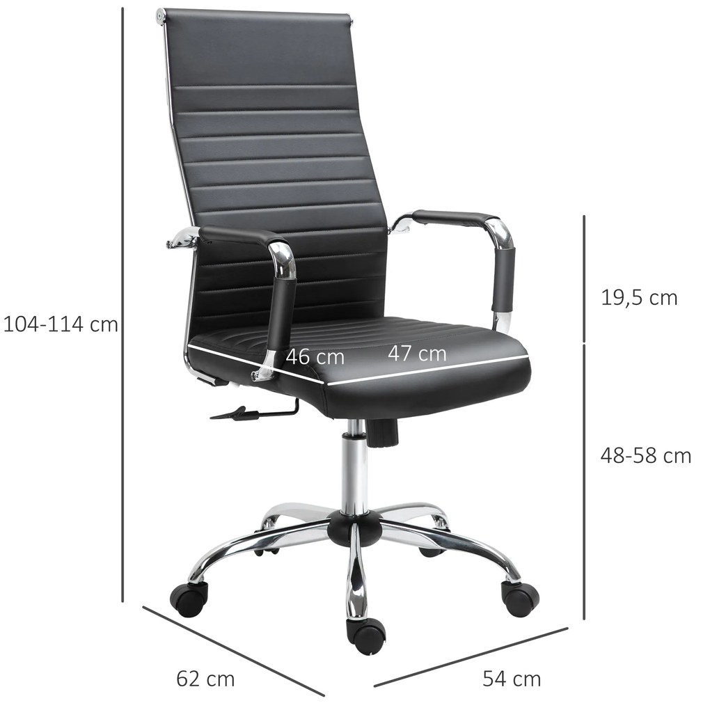 Vinsetto Cadeira de Escritório Ergonômica Giratoria 360° Inclinável co