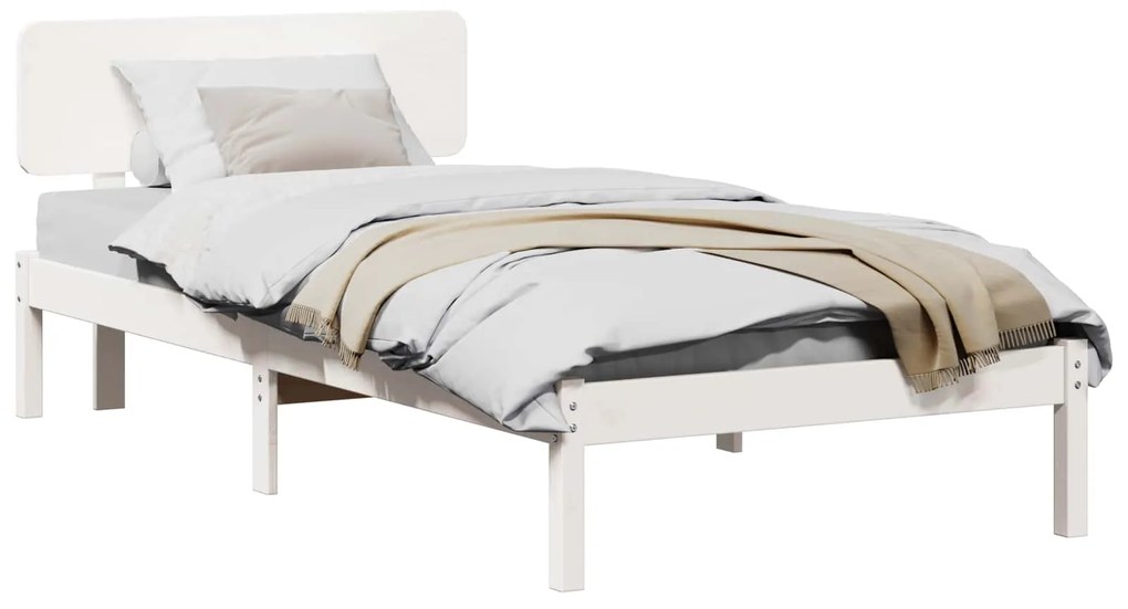 vidaXL Estrutura da Cama Branco 75 x 190 cm Madeira de Pinheiro Sólida