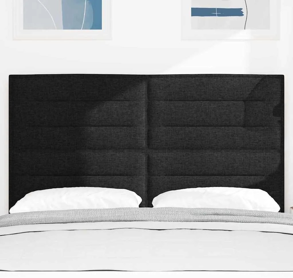 Cabeceira LED Design de Linhas Preta 80 cm Tecido