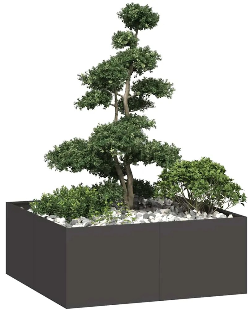 vidaXL Vaso floreira 100x100x40 cm aço preto