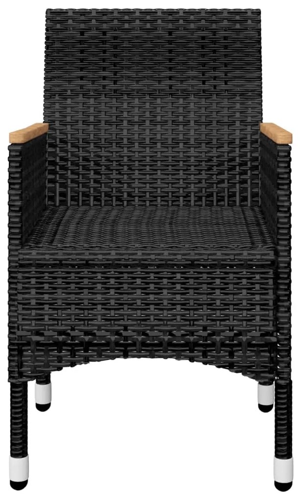 11 pcs conjunto de jantar para jardim preto
