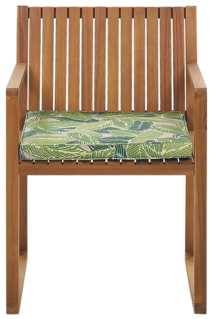 Cadeira de jardim com almofada padrão de folha verde SASSARI Beliani