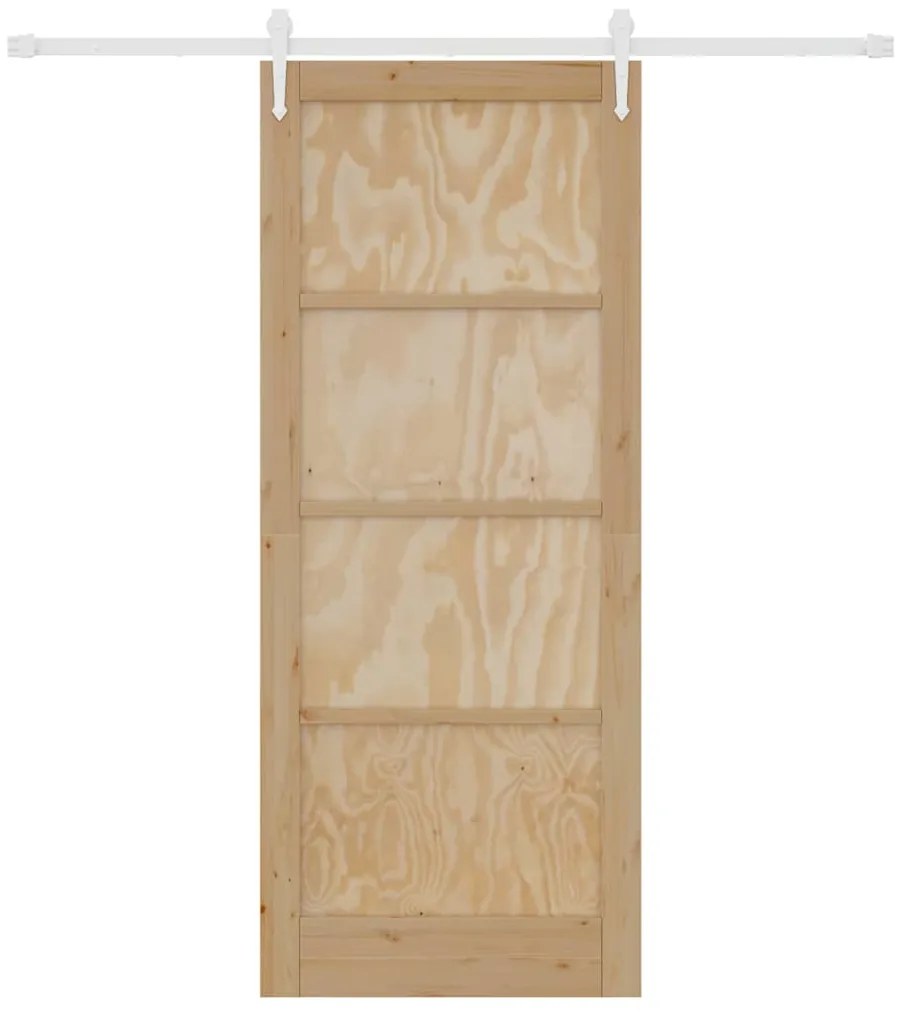 Porta Deslizante vidaXL com Conjunto de Hardware 86x211 cm Madeira Sól