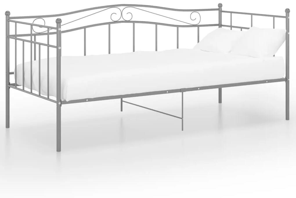 Sofá-cama 90x200 cm metal cinzento