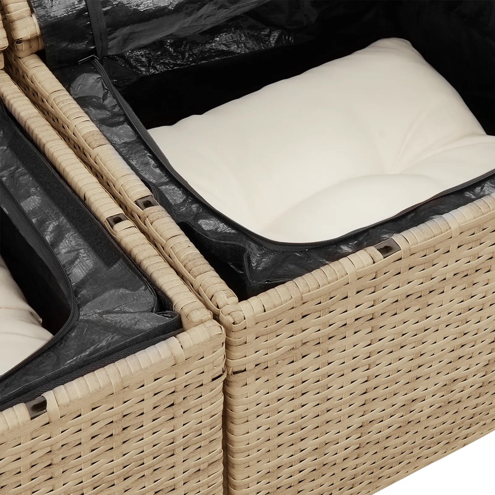 Conjunto de Sofá de 6 Peças VidaXL com Almofadas em Rattan Polipropile