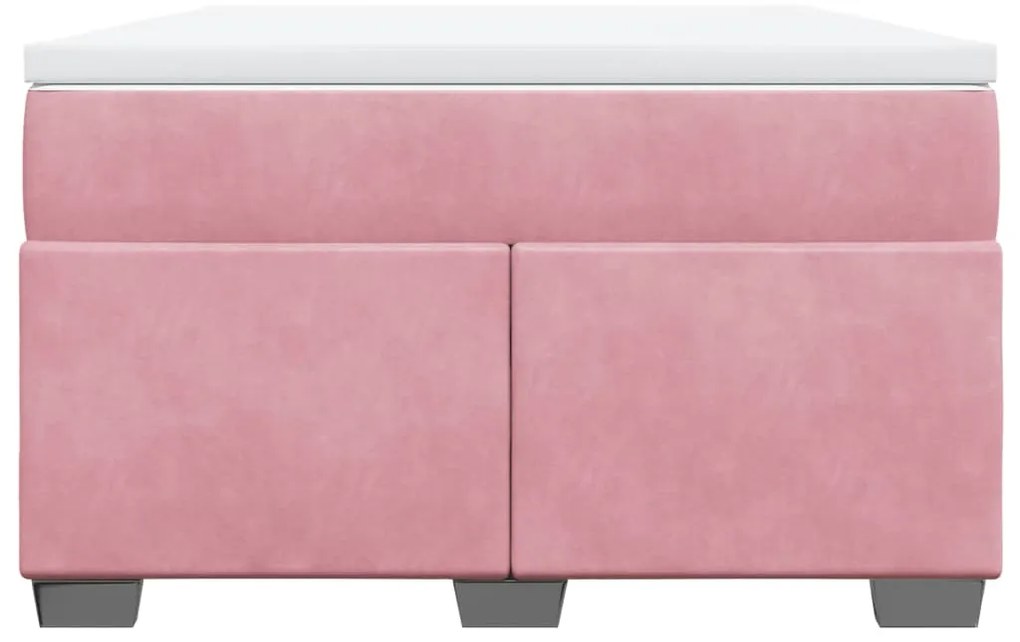 Cama boxspring com colchão 120x200 cm veludo rosa