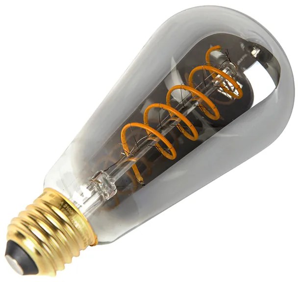 E27 regulável LED lâmpada de filamento trançado fumaça ST64 4W 136 lm 1800K